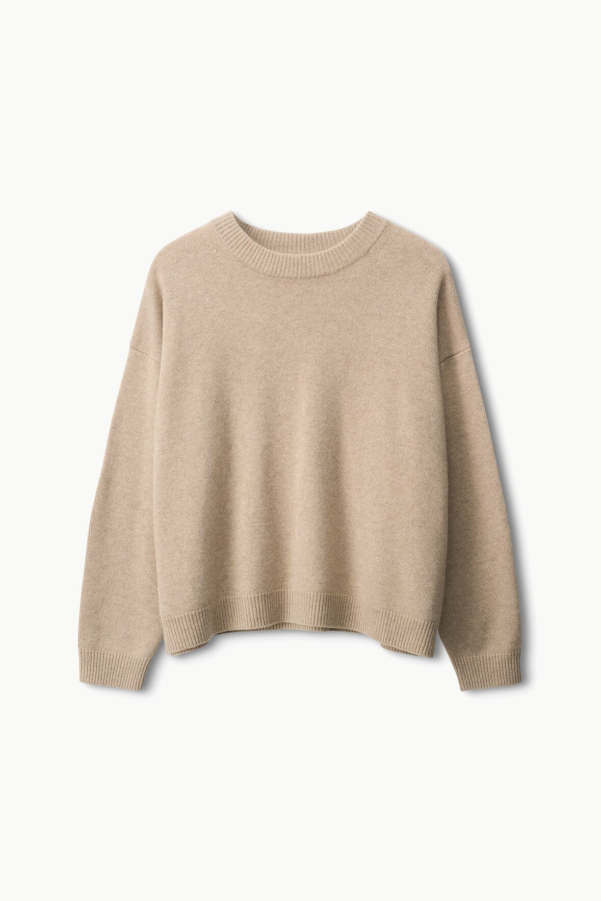 SERRANO CASHMERE RELAXED CREW | STONE